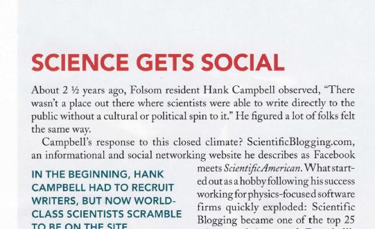Scientific Blogging in Sacramento magazine